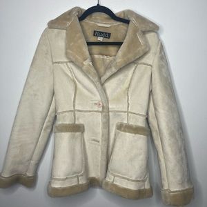 Vintage Mudd 90s Tan Faux Sued Fur Winter Coat